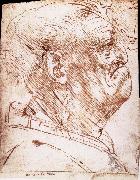 LEONARDO da Vinci Grotesque profile of a man Sweden oil painting artist